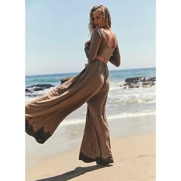 ✨Free People Beach Alia Crop Brown Size Large Top✨ - Picture 3 of 10